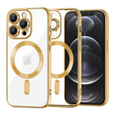 Husa de protectie Techsuit Luxury Crystal MagSafe compatibil cu iPhone 12 Pro, Auriu