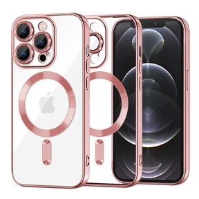Husa de protectie Techsuit Luxury Crystal MagSafe compatibil cu iPhone 12 Pro, Roz