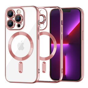 Husă Techsuit Luxury Crystal MagSafe roz pentru iPhone 13 Pro