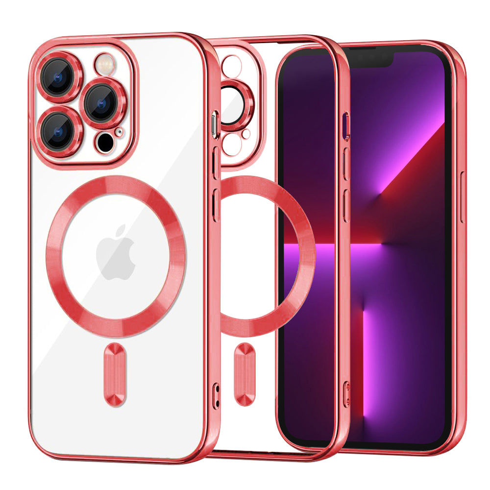Husa de protectie Techsuit Luxury Crystal MagSafe compatibil cu iPhone 13 Pro, Rosu