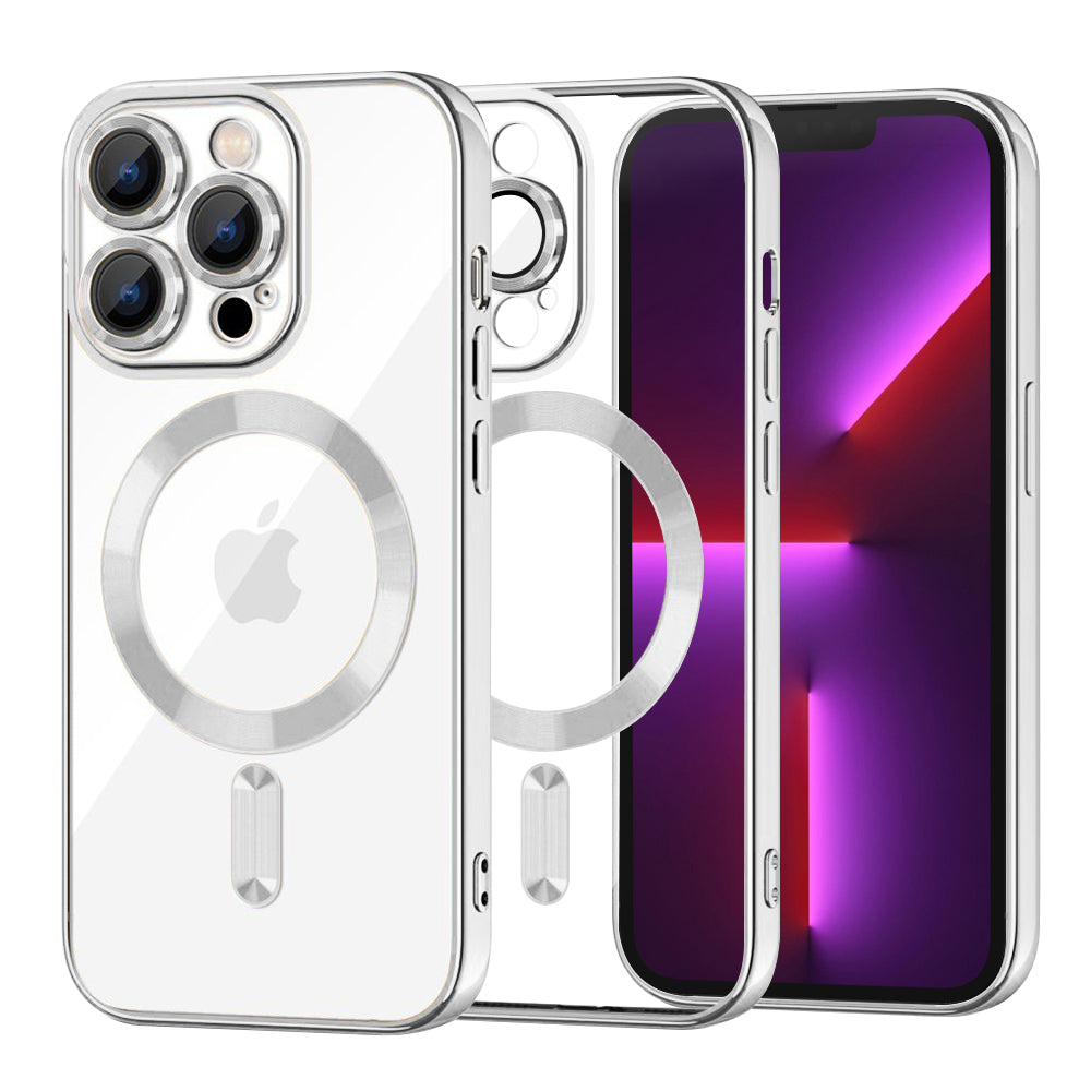 Husa de protectie Techsuit Luxury Crystal MagSafe compatibil cu iPhone 13 Pro, Argintiu
