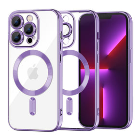 Husa de protectie Techsuit Luxury Crystal MagSafe compatibil cu iPhone 13 Pro, Mov Deschis