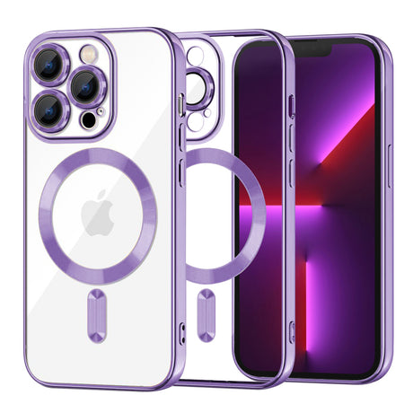 Husă Techsuit Luxury Crystal MagSafe pentru iPhone 13 Pro, mov deschis