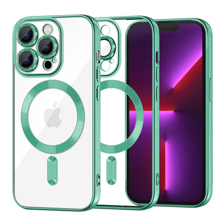 Husă Techsuit Luxury Crystal MagSafe pentru iPhone 13 Pro, verde
