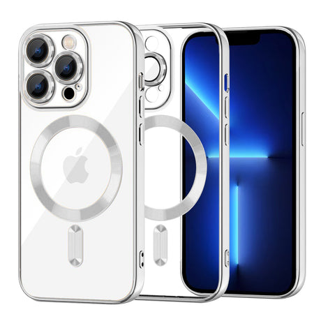 Husa de protectie Techsuit Luxury Crystal MagSafe compatibil cu iPhone 13 Pro Max, Argintiu