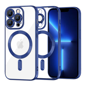 Husa de protectie Techsuit Luxury Crystal MagSafe compatibil cu iPhone 13 Pro Max, Albastru Inchis