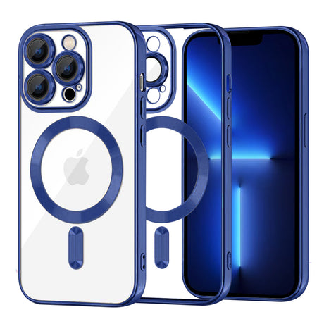 Husa de protectie Techsuit Luxury Crystal MagSafe compatibil cu iPhone 13 Pro Max, Albastru Inchis