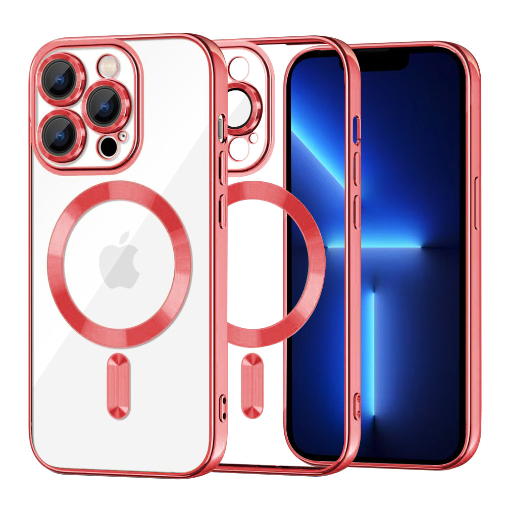 Husa de protectie Techsuit Luxury Crystal MagSafe compatibil cu iPhone 13 Pro Max, Roșu