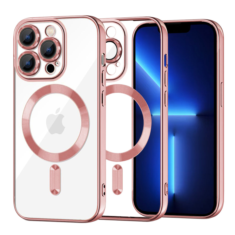 Husa de protectie Techsuit Luxury Crystal MagSafe compatibil cu iPhone 13 Pro Max, Roz