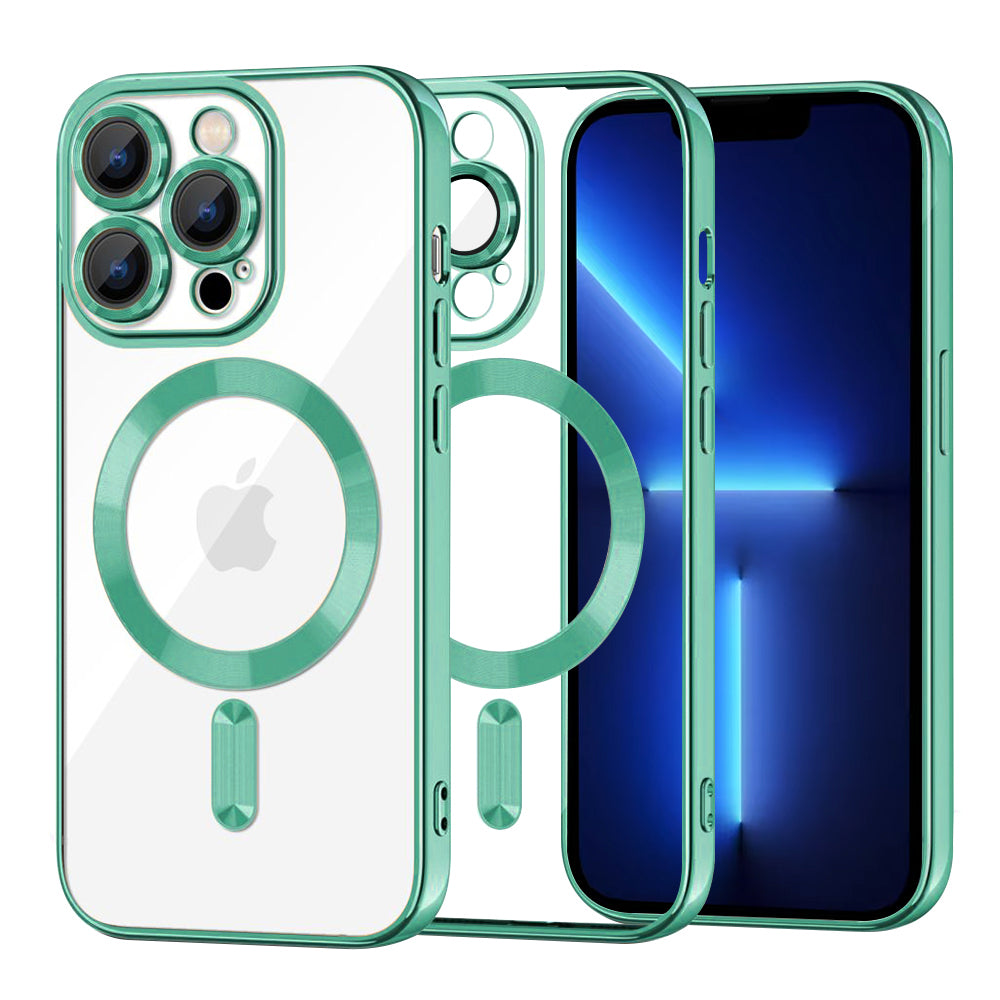 Husa de protectie Techsuit Luxury Crystal MagSafe compatibil cu iPhone 13 Pro Max, Verde deschis