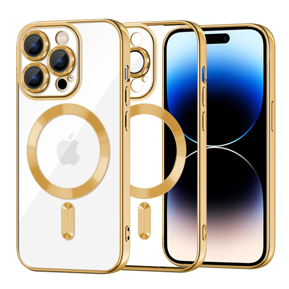 Husa de protectie Techsuit Luxury Crystal MagSafe compatibil cu iPhone 14 Pro, Auriu