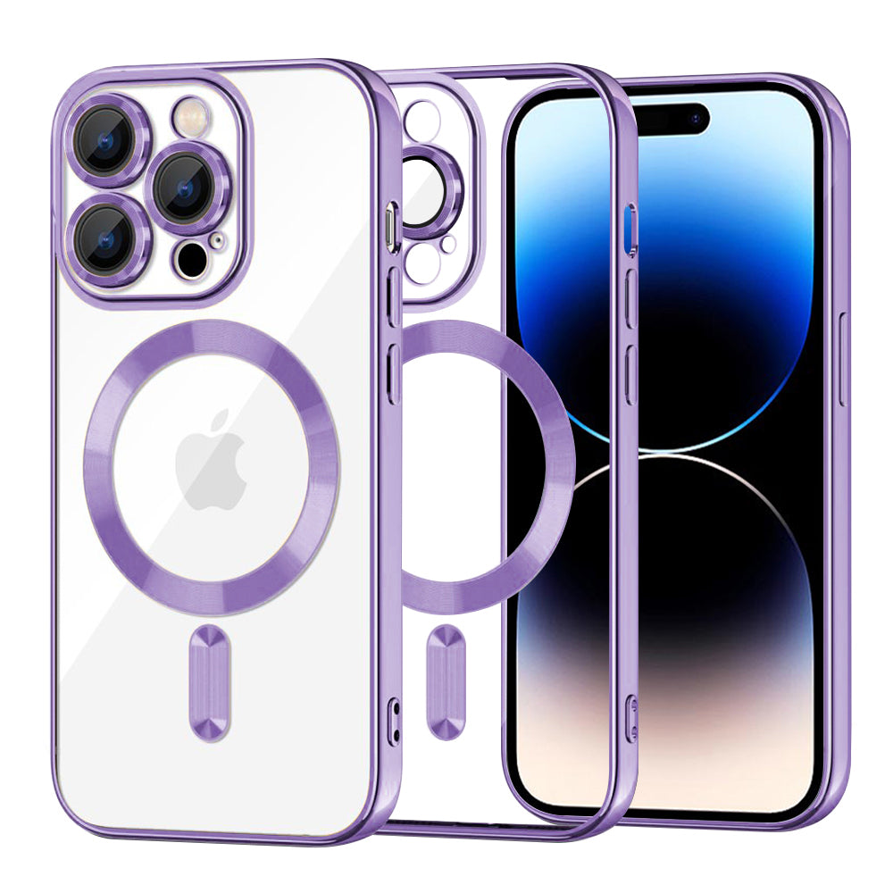 Techsuit Luxury Crystal MagSafe husă pentru iPhone 14 Pro, mov deschis