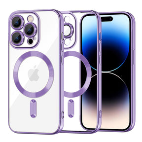 Techsuit Luxury Crystal MagSafe husă pentru iPhone 14 Pro, mov deschis