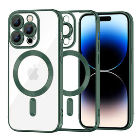 Husa de protectie Techsuit Luxury Crystal MagSafe compatibil cu iPhone 14 Pro, Deep Green