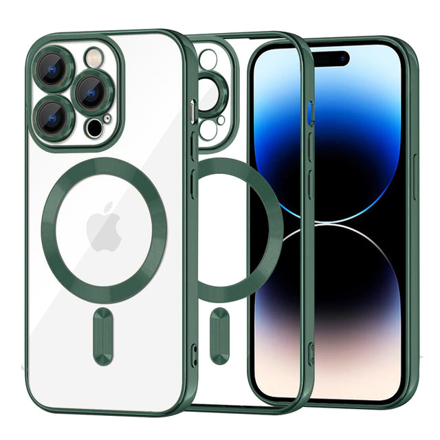 Husa de protectie Techsuit Luxury Crystal MagSafe compatibil cu iPhone 14 Pro, Deep Green