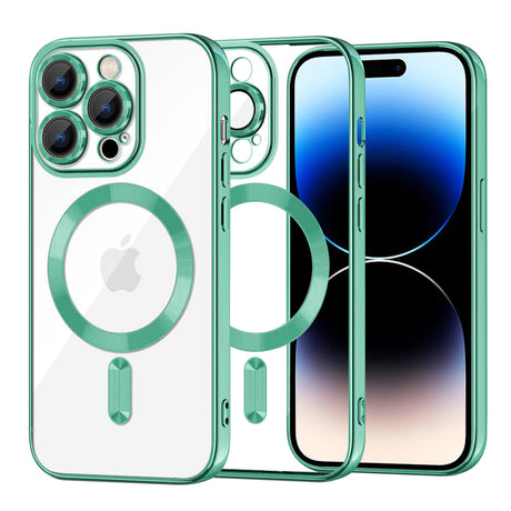 Husa de protectie Techsuit Luxury Crystal MagSafe compatibil cu iPhone 14 Pro, Verde Deschis