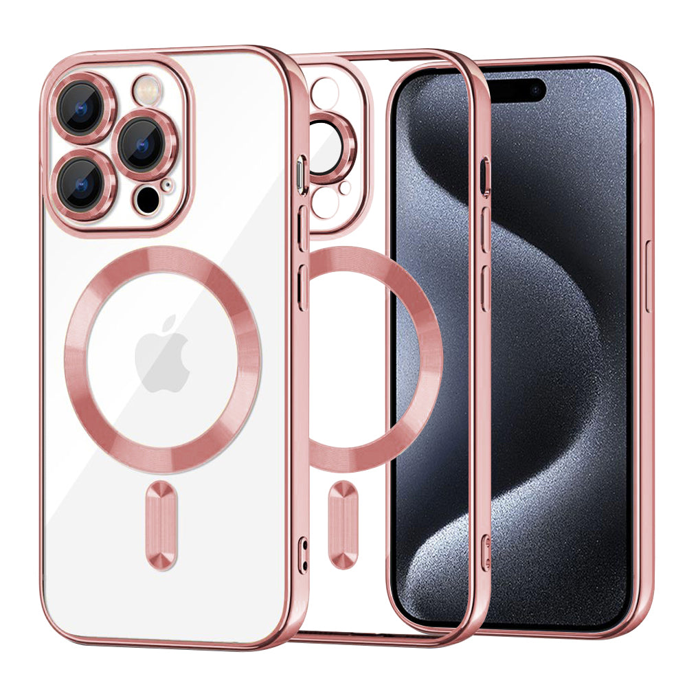 Husa de protectie Techsuit Luxury Crystal MagSafe compatibil cu iPhone 15 Pro, Roz