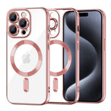 Husa de protectie Techsuit Luxury Crystal MagSafe compatibil cu iPhone 15 Pro, Roz