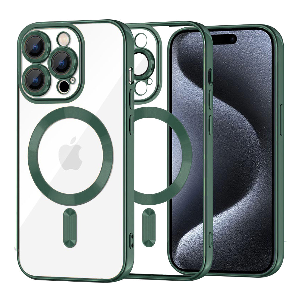 Husa de protectie Techsuit Luxury Crystal MagSafe compatibil cu iPhone 15 Pro, Deep Green