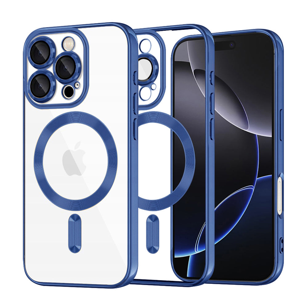 Husa de protectie Techsuit Luxury Crystal MagSafe compatibil cu iPhone 16 Pro Max, Albastru Inchis