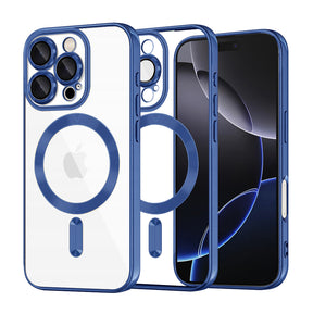 Husa de protectie Techsuit Luxury Crystal MagSafe compatibil cu iPhone 16 Pro Max, Albastru Inchis