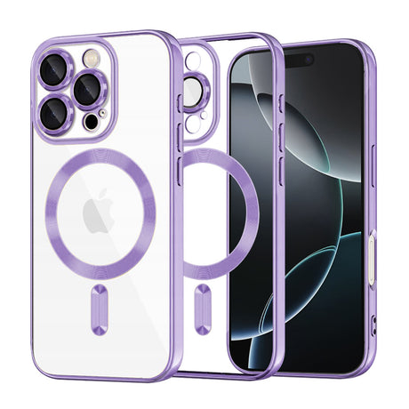 Husa de protectie Techsuit Luxury Crystal MagSafe compatibil cu iPhone 16 Pro, Mov Deschis