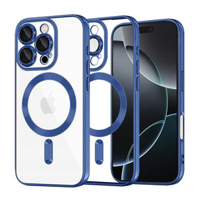 Husa de protectie Techsuit Luxury Crystal MagSafe compatibil cu iPhone 16 Pro, Albastru Inchis