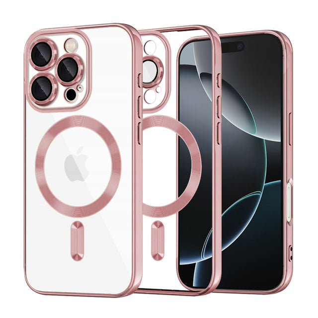 Husa de protectie Techsuit Luxury Crystal MagSafe compatibil cu iPhone 16 Pro, Roz
