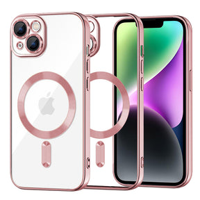 Husa de protectie Techsuit Luxury Crystal MagSafe compatibil cu iPhone 14, Roz