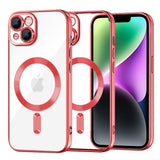 Husa de protectie Techsuit Luxury Crystal MagSafe compatibil cu iPhone 14, Rosu