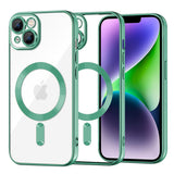 Husa de protectie Techsuit Luxury Crystal MagSafe compatibil cu iPhone 14 Plus, Verde Deschis