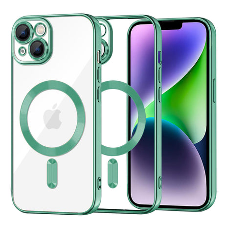 Husa de protectie Techsuit Luxury Crystal MagSafe compatibil cu iPhone 14 Plus, Verde Deschis