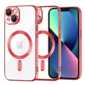 Husa de protectie Techsuit Luxury Crystal MagSafe compatibil cu iPhone 13, Rosu