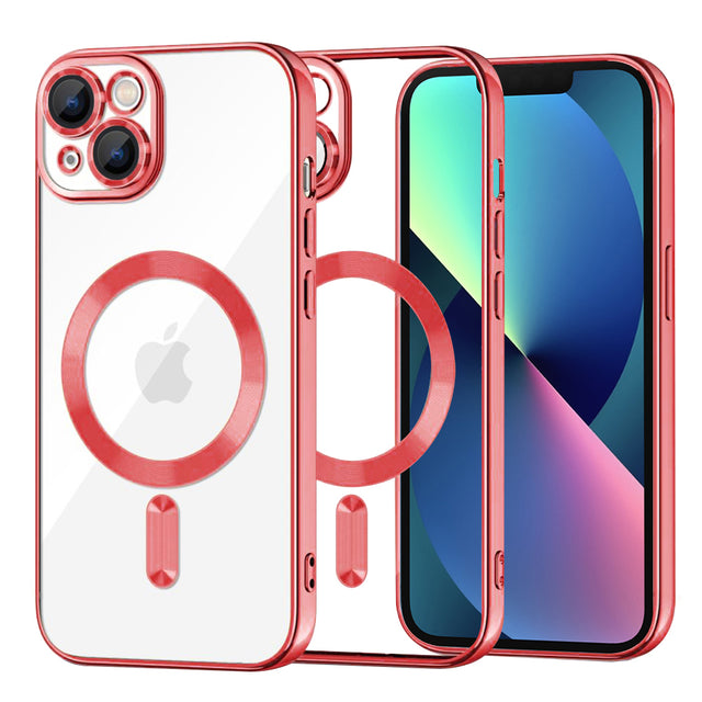 Husa de protectie Techsuit Luxury Crystal MagSafe compatibil cu iPhone 13, Rosu