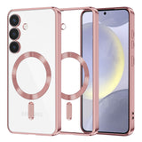 Husa de protectie Techsuit Luxury Crystal MagSafe compatibil cu Samsung Galaxy S24 Plus, Roz