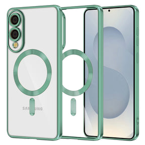 Husa de protectie Techsuit Luxury Crystal MagSafe compatibil cu Samsung Galaxy S25 Edge, Verde Deschis