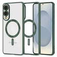 Husa de protectie Techsuit Luxury Crystal MagSafe compatibil cu Samsung Galaxy S25 Edge, Deep Green