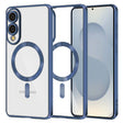 Husa de protectie Techsuit Luxury Crystal MagSafe compatibil cu Samsung Galaxy S25 Edge, Albastru Inchis