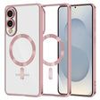 Husa de protectie Techsuit Luxury Crystal MagSafe compatibil cu Samsung Galaxy S25 Edge, Roz