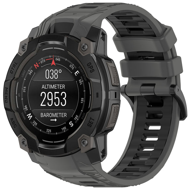 Curea smartwatch Techsuit Watchband (W077) compatibil cu Garmin Instinct 3 50mm/Instinct 3 50mm Solar, Gri