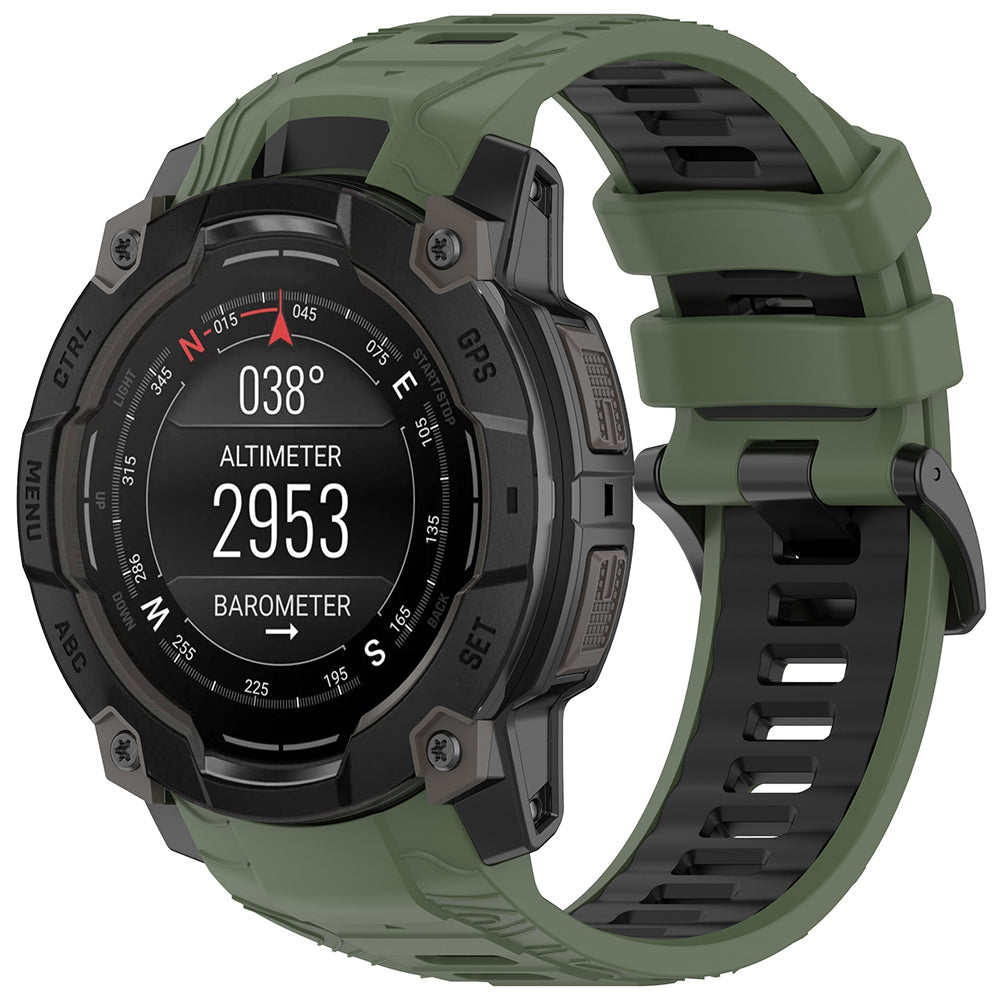 Curea smartwatch Techsuit Watchband (W077) compatibil cu Garmin Instinct 3 50mm/Instinct 3 50mm Solar, Verde