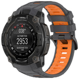 Curea smartwatch Techsuit Watchband (W077) compatibil cu Garmin Instinct 3 50mm/Instinct 3 50mm Solar, Gri /Orange