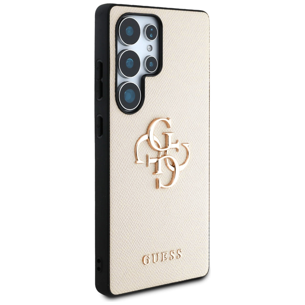 Husa de protectie Guess Hardcase 4G Grained Big and Classic Logo (GUHCS25LPGT4MBE) compatibil cu Samsung Galaxy S25 Ultra, Bej