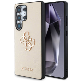 Husa de protectie Guess Hardcase 4G Grained Big and Classic Logo (GUHCS25LPGT4MBE) compatibil cu Samsung Galaxy S25 Ultra, Bej