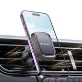 Suport Techsuit MagGrip (S4), Secure Magnetic Grip for Air Vent, 360° Rotation, with Metal Plates, Negru /Red