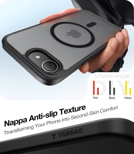 Husa de protectie Torras Guardian Magnetic Series compatibil cu iPhone 16e / iPhone 17e, Negru