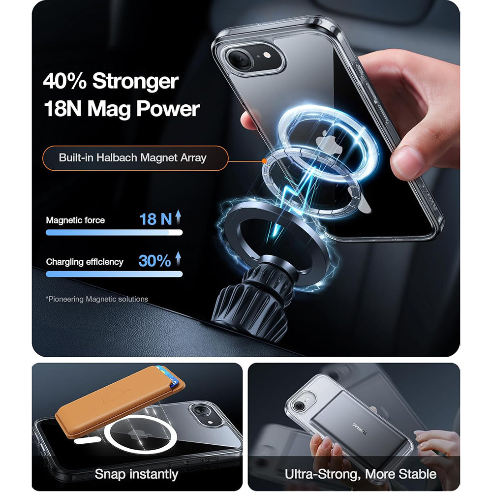Husa de protectie Torras Guardian Magnetic Series compatibil cu iPhone 16e / iPhone 17e, Transparent