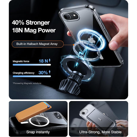 Husa de protectie Torras Guardian Magnetic Series compatibil cu iPhone 16e / iPhone 17e, Transparent