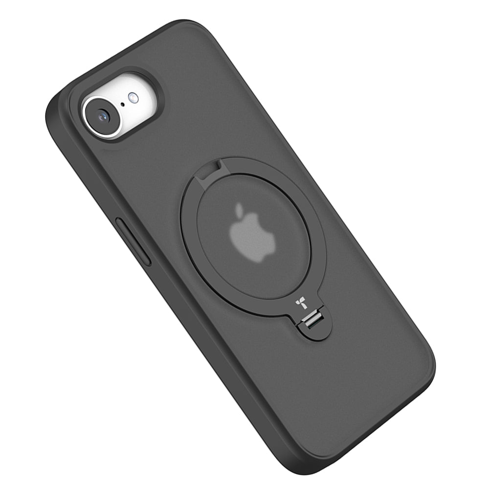 Husa de protectie Torras Ostand Spin MagSafe Series compatibil cu iPhone 16e / iPhone 17e, Negru