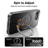 Husa de protectie Torras Ostand Spin MagSafe Series compatibil cu iPhone 16e / iPhone 17e, Transparent